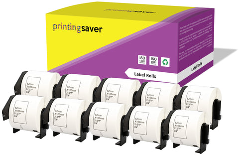 Compatible Roll DK11202 DK-11202 62mm x 100mm Address Labels for Brother P-Touch QL-1050 QL-550 QL-500 QL-570 - Printing Saver