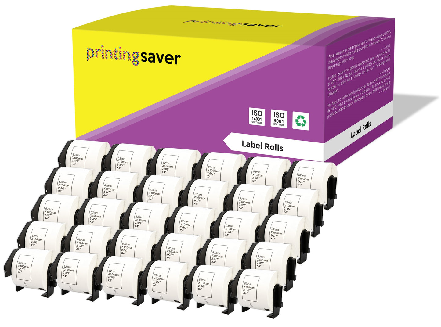 Compatible Roll DK11202 DK-11202 62mm x 100mm Address Labels for Brother P-Touch QL-1050 QL-550 QL-500 QL-570 - Printing Saver