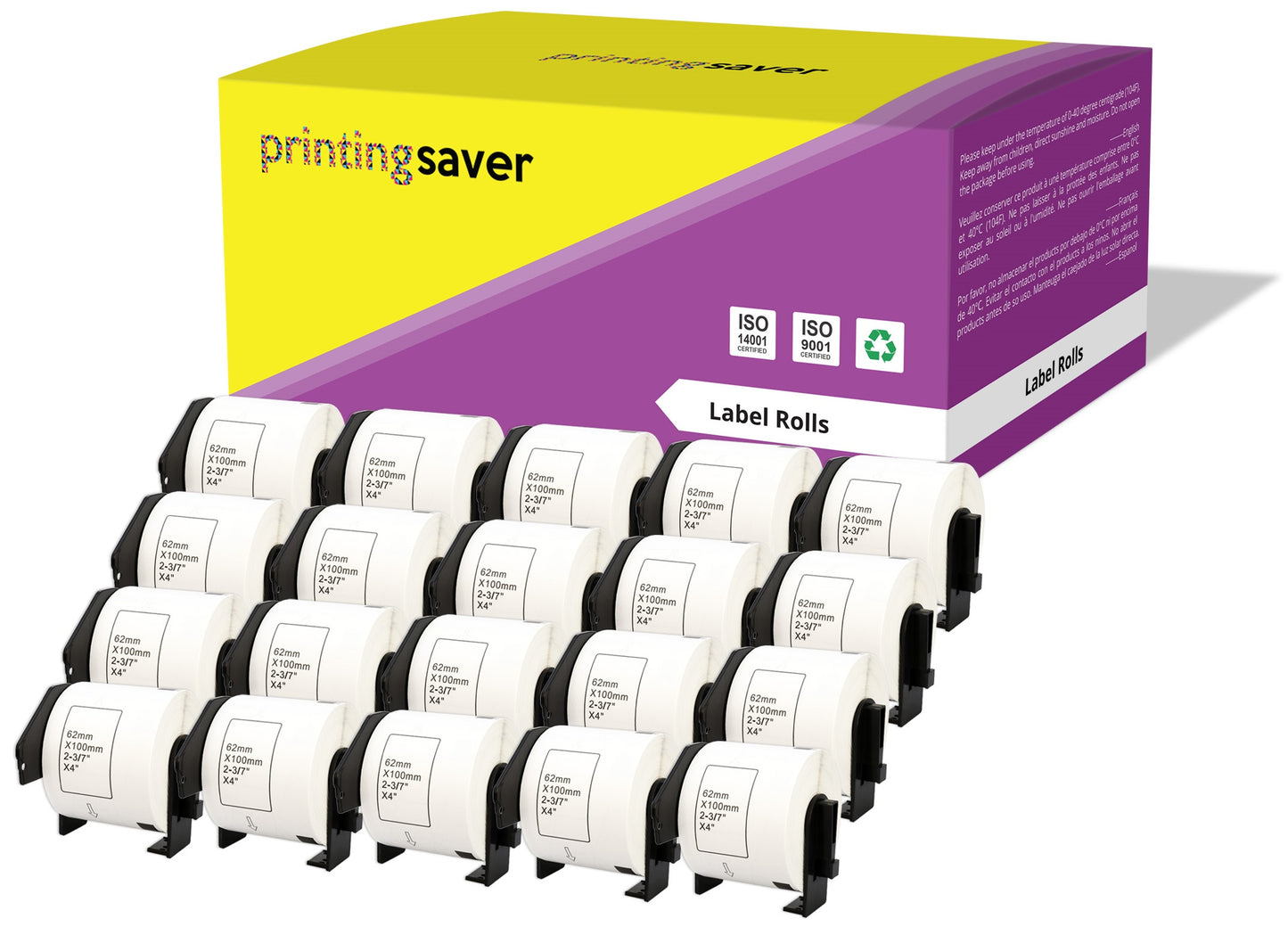Compatible Roll DK11202 DK-11202 62mm x 100mm Address Labels for Brother P-Touch QL-1050 QL-550 QL-500 QL-570 - Printing Saver