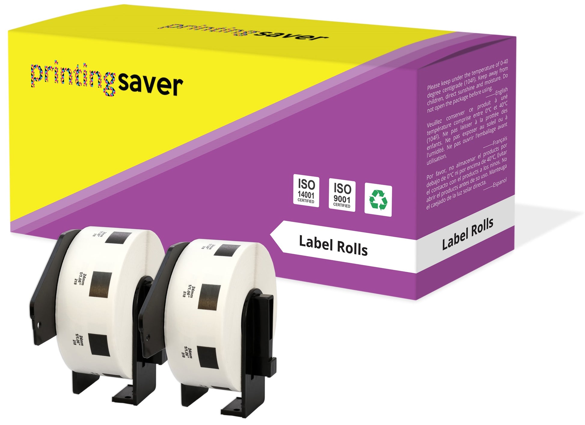 Compatible Roll DK11218 DK-11218 24mm x 24mm Round Labels for Brother P-Touch QL-1050 QL-550 QL-500 QL-570 - Printing Saver