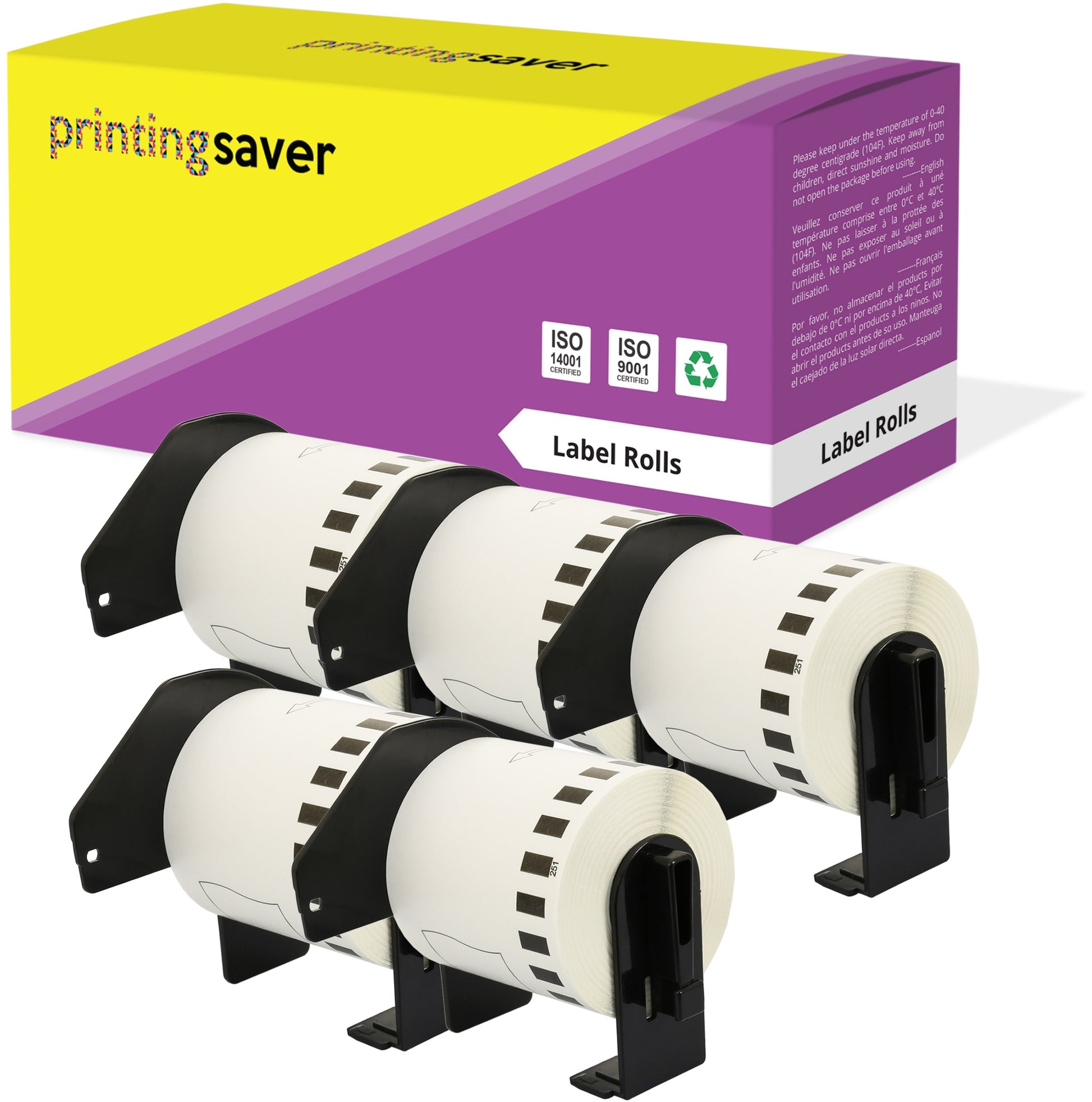 Compatible Roll DK22251 DK-22251 62mm x 15.24m Continuous Labels for Brother P-Touch - Printing Saver