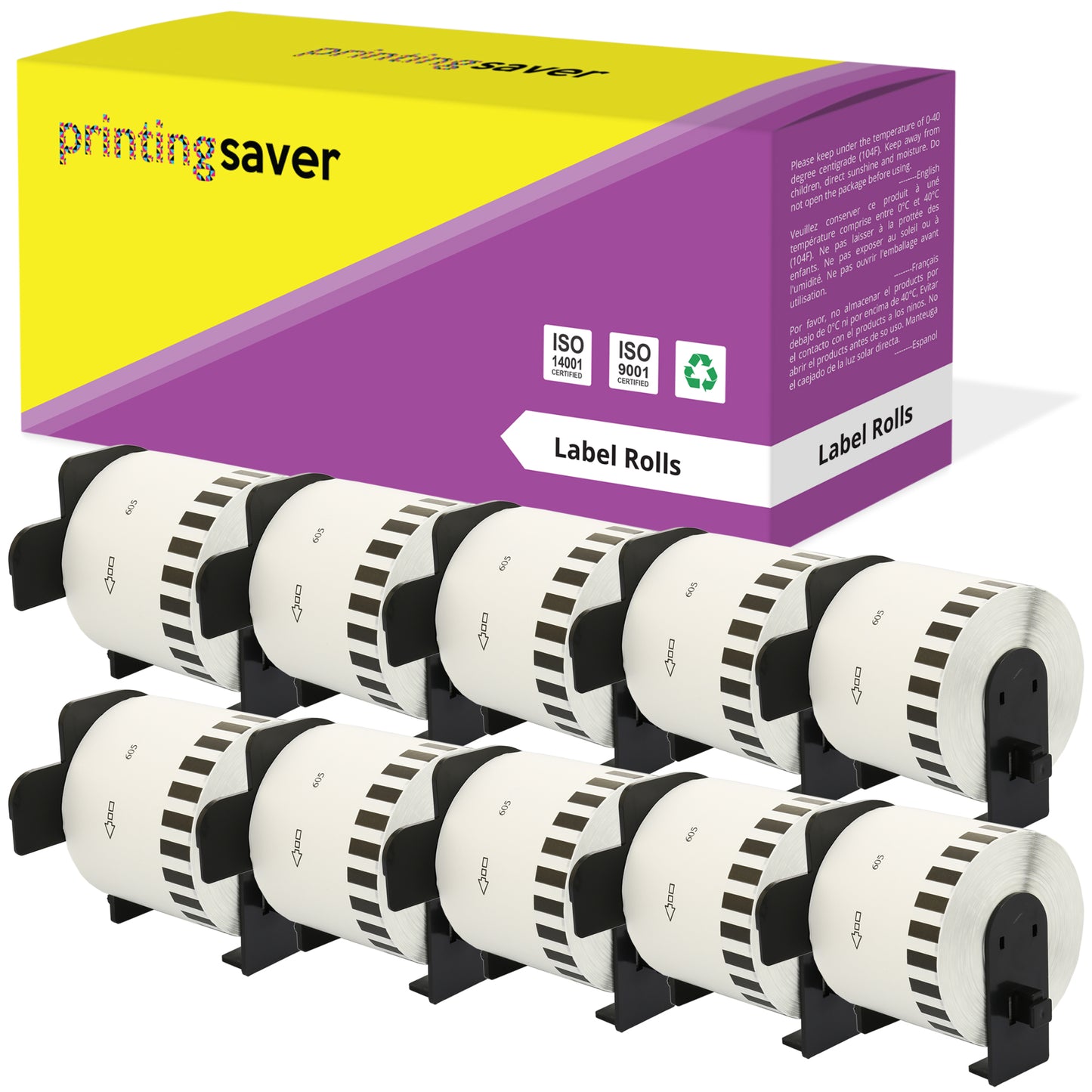 Compatible Roll DK44605 DK-44605 62mm x 30.48m Continuous Labels for Brother P-Touch - Printing Saver