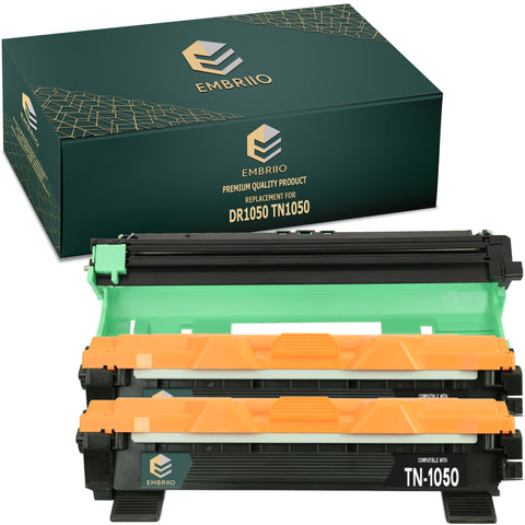 Compatible Brother DR1050 TN1050 & 2 Toner Cartridges Drum Unit by EMBRIIO