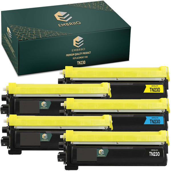 EMBRIIO TN-230 Set of 5 Compatible Toner Cartridges Replacement for Brother HL-3040CN HL-3045CN HL-3070CN HL-3070CW HL-3075CW DCP-9010CN MFC-9120CN MFC-9320CW