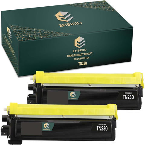 EMBRIIO TN-230 TN-230BK Set of 2 Black Compatible Toner Cartridges Replacement for Brother HL-4140CN HL-4150CDN HL-4570CDW HL-4570CDWT DCP-9055CDN DCP-9270CDN MFC-9460CDN MFC-9465CDN MFC-9970CDW
