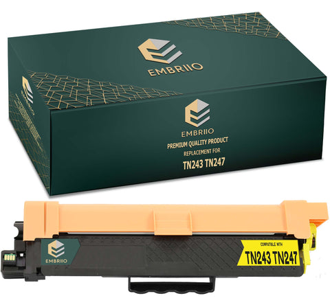 EMBRIIO TN243 TN247 Yellow Compatible Toner Cartridge Replacement for Brother HL-L3210CW HL-L3230CDW HL-L3270CDW DCP-L3550CDW DCP-L3510CDW MFC-L3710CW MFC-L3750CDW MFC-L3770CDW MFC-L3730CDN