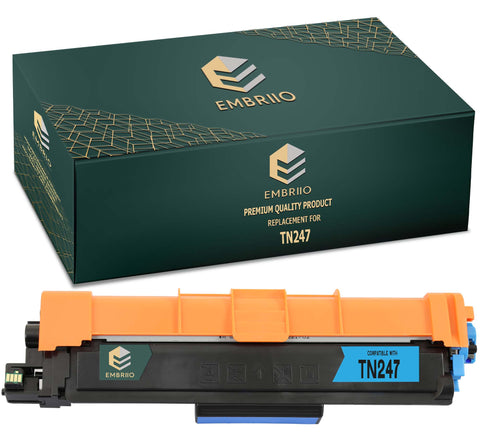 EMBRIIO TN-247 TN-247C Cyan Compatible Toner Cartridge Replacement for Brother DCP-L3550CDW HL-L3210CW DCP-L3510CDW HL-L3230CDW HL-L3270CDW MFC-L3750CDW MFC-L3710CW MFC-L3770CDW MFC-L3730CDN