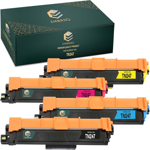 EMBRIIO TN-247 Set of 4 Compatible Toner Cartridges Replacement for Brother DCP-L3550CDW HL-L3210CW DCP-L3510CDW HL-L3230CDW HL-L3270CDW MFC-L3750CDW MFC-L3710CW MFC-L3770CDW MFC-L3730CDN
