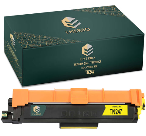 EMBRIIO TN-247 TN-247Y Yellow Compatible Toner Cartridge Replacement for Brother DCP-L3550CDW HL-L3210CW DCP-L3510CDW HL-L3230CDW HL-L3270CDW MFC-L3750CDW MFC-L3710CW MFC-L3770CDW MFC-L3730CDN