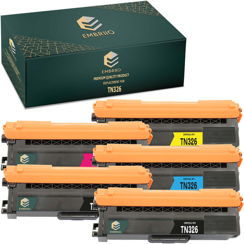 EMBRIIO TN-326 Set of 5 Compatible Toner Cartridges Replacement for Brother MFC-L8650CDW HL-L8250CDN DCP-L8400CDN HL-L8350CDW MFC-L8850CDW DCP-L8450CDW