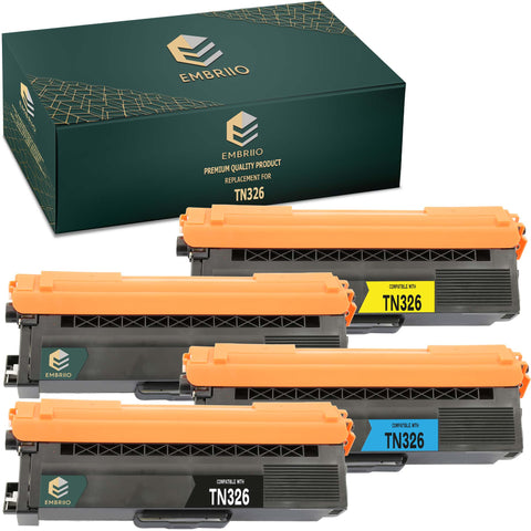 EMBRIIO TN-326 Set of 4 Compatible Toner Cartridges Replacement for Brother MFC-L8650CDW HL-L8250CDN DCP-L8400CDN HL-L8350CDW MFC-L8850CDW DCP-L8450CDW
