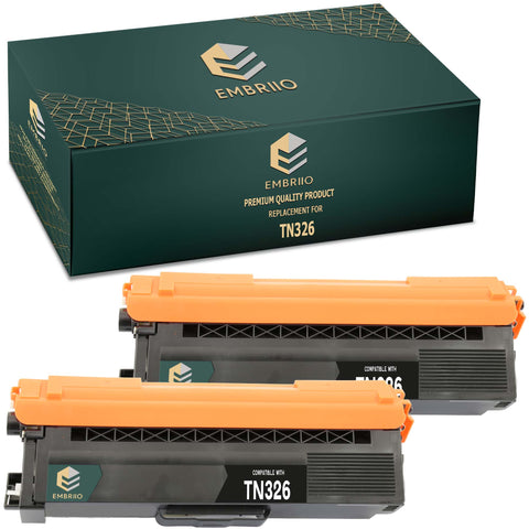 EMBRIIO TN-326 TN-326BK 2 Black Compatible Toner Cartridges Replacement for Brother MFC-L8650CDW HL-L8250CDN DCP-L8400CDN HL-L8350CDW MFC-L8850CDW DCP-L8450CDW