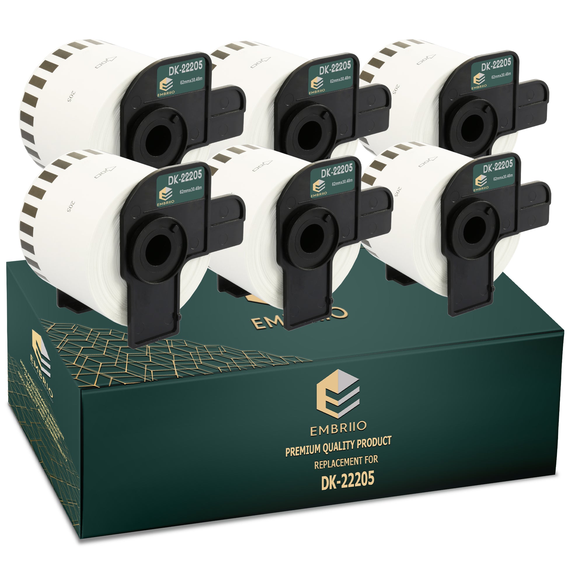 Brother dk-22205 compatible labels - 62mm x 30.48m 