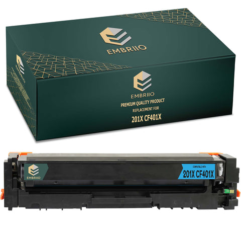 EMBRIIO CF401X 201X Cyan Compatible Toner Cartridge Replacement for HP Color LaserJet Pro MFP M277dw M277n M274n M252dw M252n