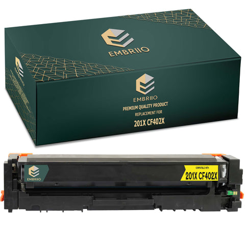 EMBRIIO CF402X 201X Yellow Compatible Toner Cartridge Replacement for HP Color LaserJet Pro MFP M277dw M277n M274n M252dw M252n