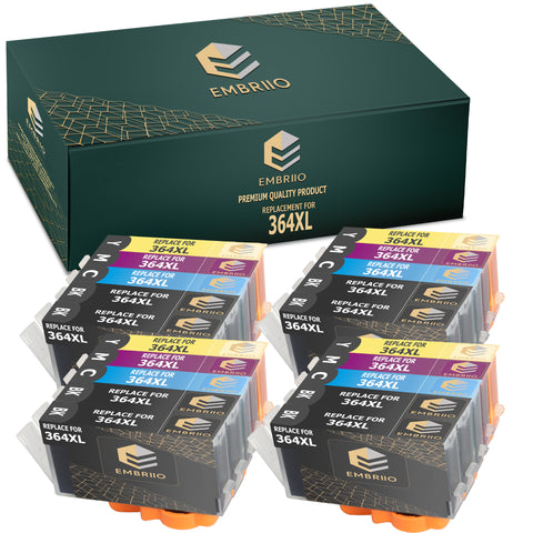 EMBRIIO 364XL 364 XL Set of 20 Compatible Ink Cartridges Replacement for HP Photosmart 5520 6520 5510 6510 OfficeJet 4620 Deskjet 3520 3070A Photosmart B210a B110a 5514 B109n 5515 5524 5522 6515 B209a