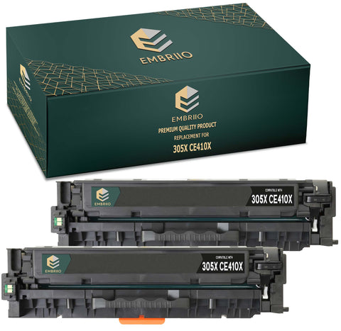 EMBRIIO CE410X 305X Set of 2 Black Compatible Toner Cartridges Replacement for HP LaserJet Pro 300 M351a MFP M375nw Pro 400 M451dn M451dw M451nw MFP M475dn M475dw