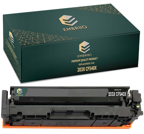 EMBRIIO 203X CF540X Black Compatible Toner Cartridge Replacement for HP Color Laserjet Pro M254dw M254nw MFP M280nw M281fdn M281fdw