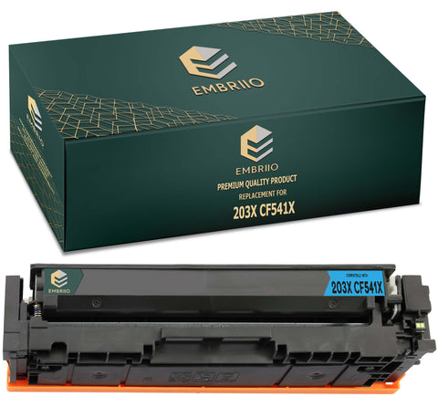 EMBRIIO 203X CF541X Cyan Compatible Toner Cartridge Replacement for HP Color Laserjet Pro M254dw M254nw MFP M280nw M281fdn M281fdw