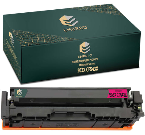 EMBRIIO 203X CF543X Magenta Compatible Toner Cartridge Replacement for HP Color Laserjet Pro M254dw M254nw MFP M280nw M281fdn M281fdw