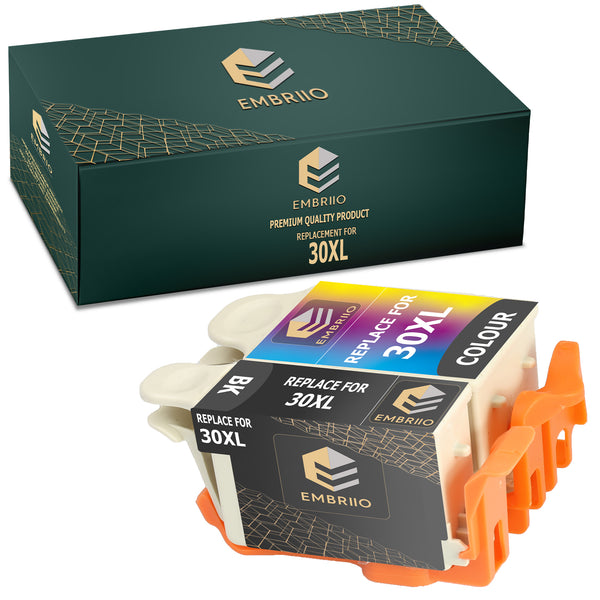 EMBRIIO 30XL 30 XL Set of 2 Compatible Ink Cartridges Replacement for Kodak ESP C100 C110 C115 C300 C310 C315 C330 C360 1.2 3.2 3.2S Hero 2.2 3.1 5.1 Office 2100 2150