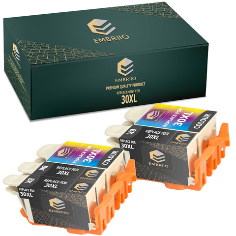 EMBRIIO 30XL 30 XL Set of 5 Compatible Ink Cartridges Replacement for Kodak ESP C100 C110 C115 C300 C310 C315 C330 C360 1.2 3.2 3.2S Hero 2.2 3.1 5.1 Office 2100 2150