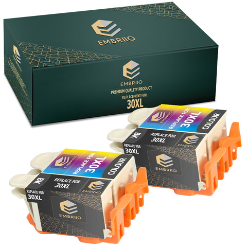 EMBRIIO 30XL 30 XL Set of 4 Compatible Ink Cartridges Replacement for Kodak ESP C100 C110 C115 C300 C310 C315 C330 C360 1.2 3.2 3.2S Hero 2.2 3.1 5.1 Office 2100 2150