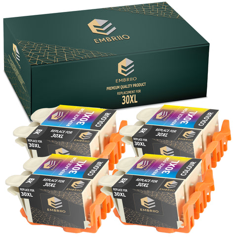 EMBRIIO 30XL 30 XL Set of 8 Compatible Ink Cartridges Replacement for Kodak ESP C100 C110 C115 C300 C310 C315 C330 C360 1.2 3.2 3.2S Hero 2.2 3.1 5.1 Office 2100 2150