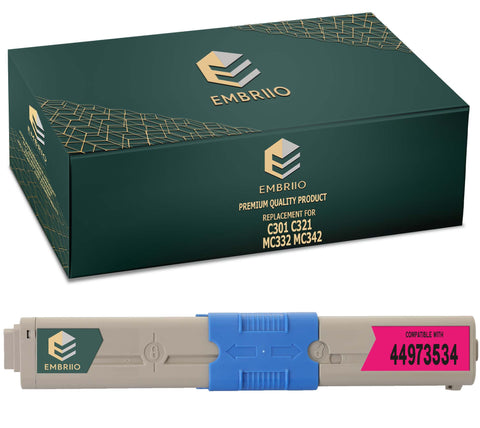 EMBRIIO 44973534 Magenta Compatible Toner Cartridge Replacement for Oki C301 C301dn MC342 C321 C321dn MC342dn MC332 MC332dn MC342dnw