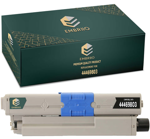 EMBRIIO 44469803 Black Compatible Toner Cartridge Replacement for Oki C310dn C330dn C331dn C510dn C511dn C530dn C531dn MC361dn MC362dn MC561dn MC562dn MC562w