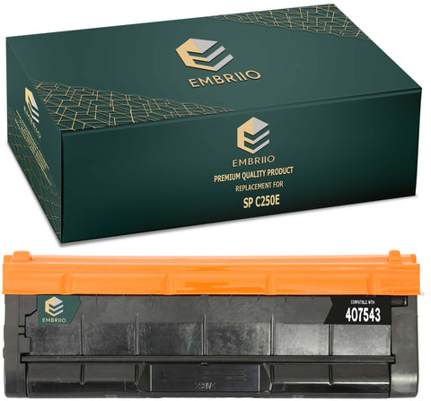 EMBRIIO 407543 Black Compatible Toner Cartridge Replacement for Ricoh SP C250, SP C250DN, SP C250SF, SP C250DNw, SP C240DN