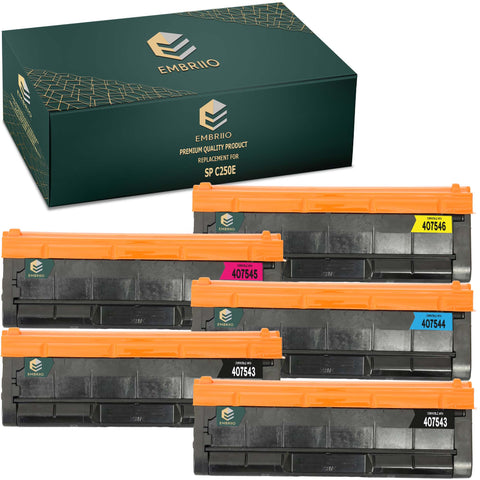 EMBRIIO SP C250E Set of 5 Compatible Toner Cartridges Replacement for Ricoh SP C250, SP C250DN, SP C250SF, SP C250DNw, SP C240DN