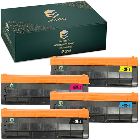 EMBRIIO SP C250E Set of 4 Compatible Toner Cartridges Replacement for Ricoh SP C250, SP C250DN, SP C250SF, SP C250DNw, SP C240DN