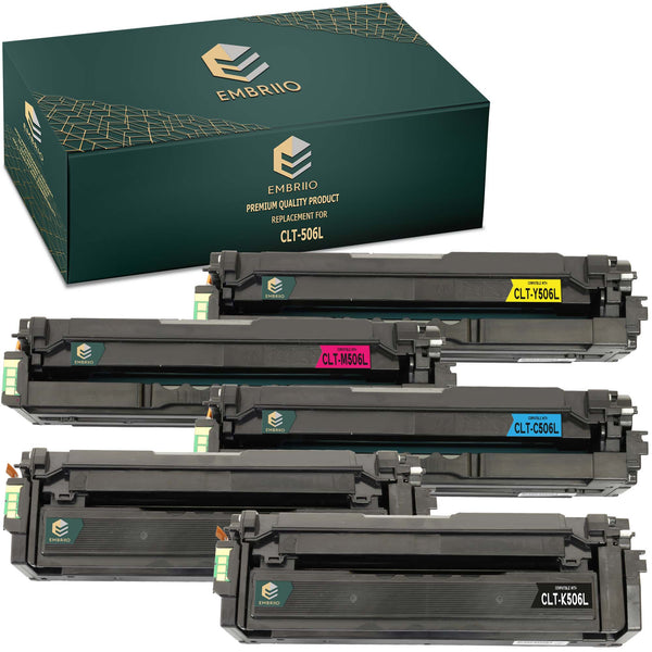 EMBRIIO CLT-506L Set of 5 Compatible Toner Cartridges Replacement for Samsung CLX-6260FW CLX-6260ND CLP-680ND CLP-680DW CLX-6260FDCLX-6260FR
