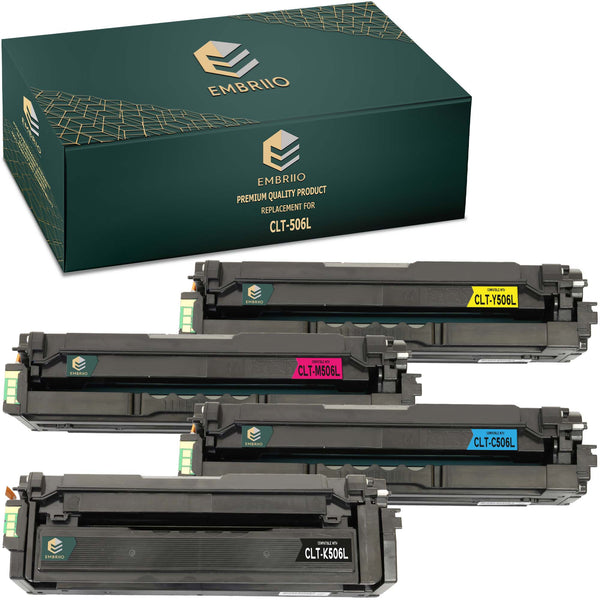 EMBRIIO CLT-506L Set of 4 Compatible Toner Cartridges Replacement for Samsung CLX-6260FW CLX-6260ND CLP-680ND CLP-680DW CLX-6260FDCLX-6260FR