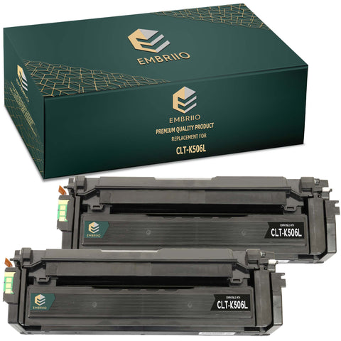 EMBRIIO CLT-K506L Set of 2 Black Compatible Toner Cartridges Replacement for Samsung CLX-6260FW CLX-6260ND CLP-680ND CLP-680DW CLX-6260FDCLX-6260FR