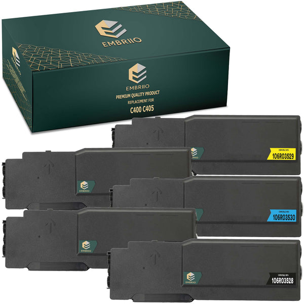 EMBRIIO C400 C405 Set of 5 Compatible Toner Cartridges Replacement for Xerox VersaLink C400 C405 C405DN C400DN C400N C405N
