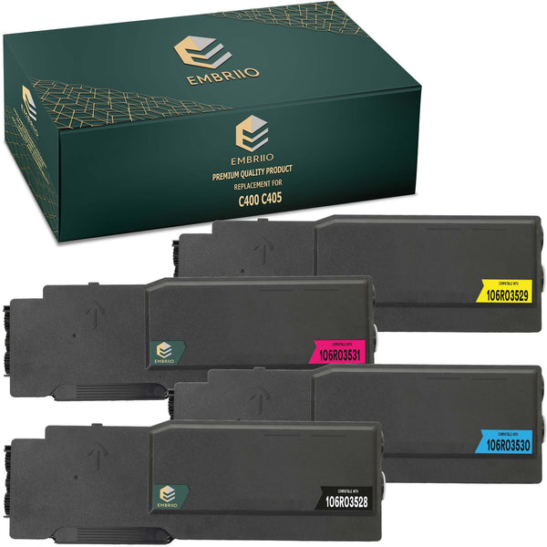 EMBRIIO C400 C405 Set of 4 Compatible Toner Cartridges Replacement for Xerox VersaLink C400 C405 C405DN C400DN C400N C405N