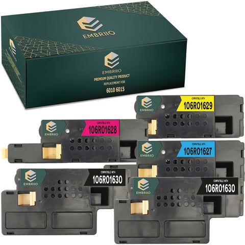 EMBRIIO Set of 5 Compatible Toner Cartridges Replacement for Xerox Phaser 6000, 6010, 6010V, 6010V N, 6010N, WorkCentre 6015, 6015V, 6015V B, 6015V N, 6015V NI, 6015MFP