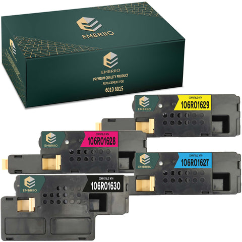 EMBRIIO Set of 4 Compatible Toner Cartridges Replacement for Xerox Phaser 6000, 6010, 6010V, 6010V N, 6010N, WorkCentre 6015, 6015V, 6015V B, 6015V N, 6015V NI, 6015MFP