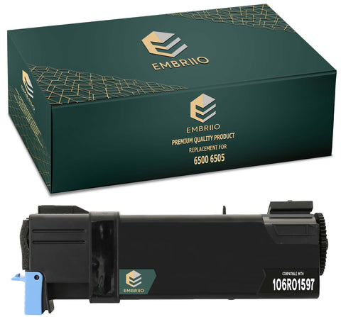 EMBRIIO 6500 6505 106R01597 Black Compatible Toner Cartridge Replacement for Xerox 6500N 6505N 6505DN 6500DN 6500VDN