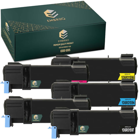 EMBRIIO 6500 6505 Set of 5 Compatible Toner Cartridges Replacement for Xerox 6500N 6505N 6505DN 6500DN 6500VDN
