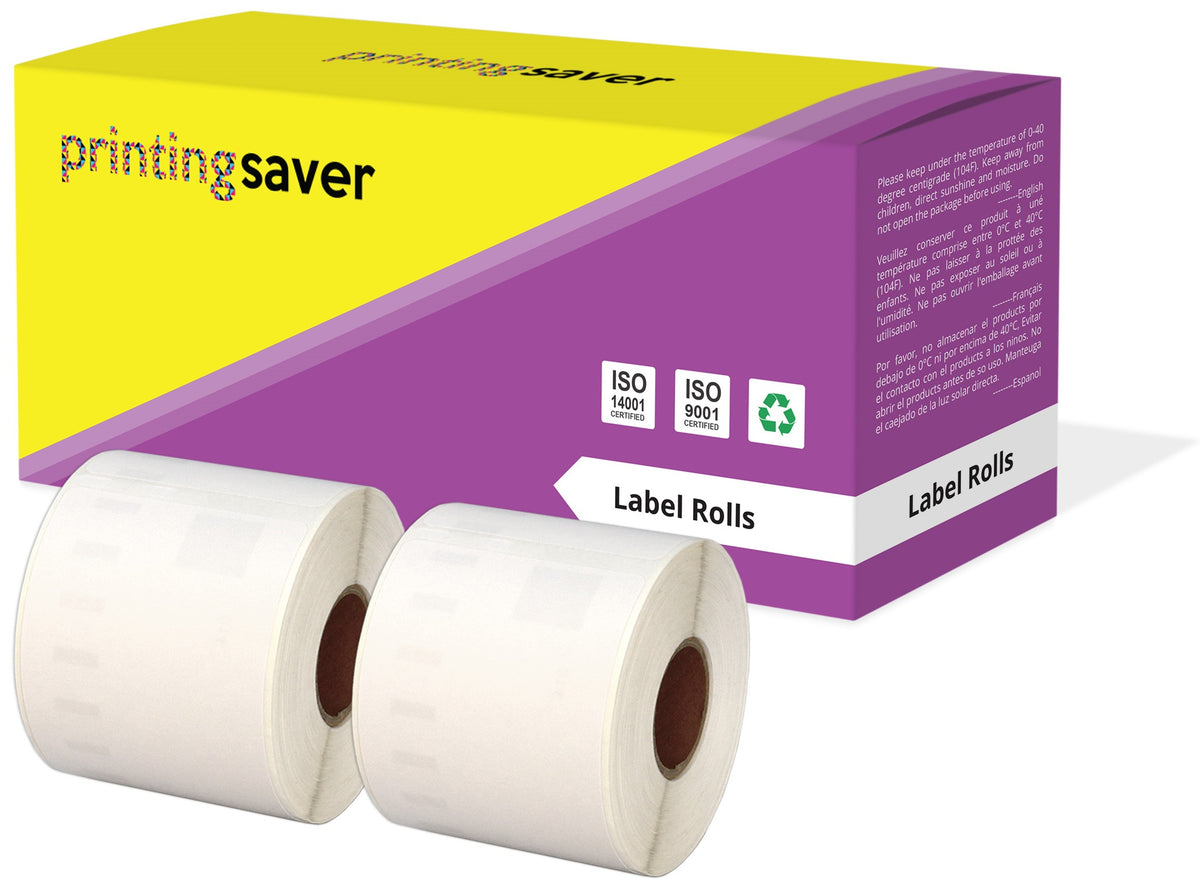 Étiquettes Adresse Doree 54x101mm - 220 étiquettes/rouleau - Compatible Dymo LabelWriter - Noir Sur Blanc