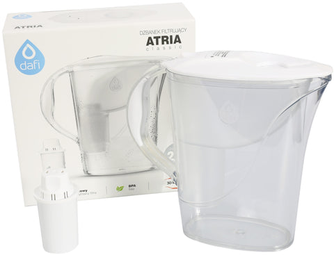 Water Filter Jug Dafi Atria Classic 2.4L with Free Filter Cartridge - White - Printing Saver