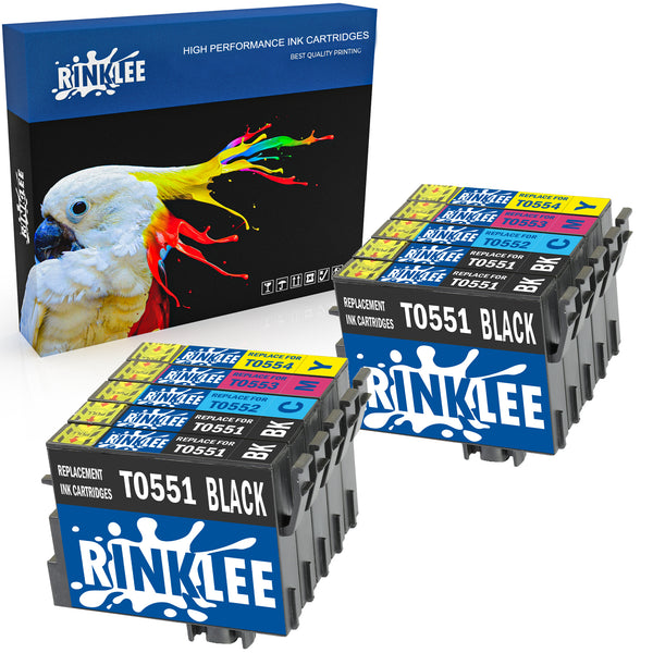 Compatible ink cartridge T0551 T0552 T0553 T0554 replecement for Epson by Rinklee 