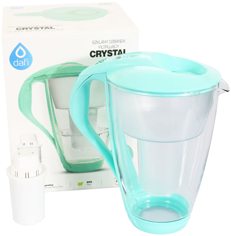 Water Filter Glass Jug Dafi Crystal Classic 2.0L with Free Filter Cartridge - Mint - Printing Saver