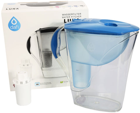 Water Filter Jug Dafi Luna Classic 3.3L with Free Filter Cartridge - Blue - Printing Saver