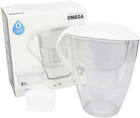 Water Filter Jug Dafi Omega Unimax 4.0L with Free Filter Cartridge - White - Printing Saver
