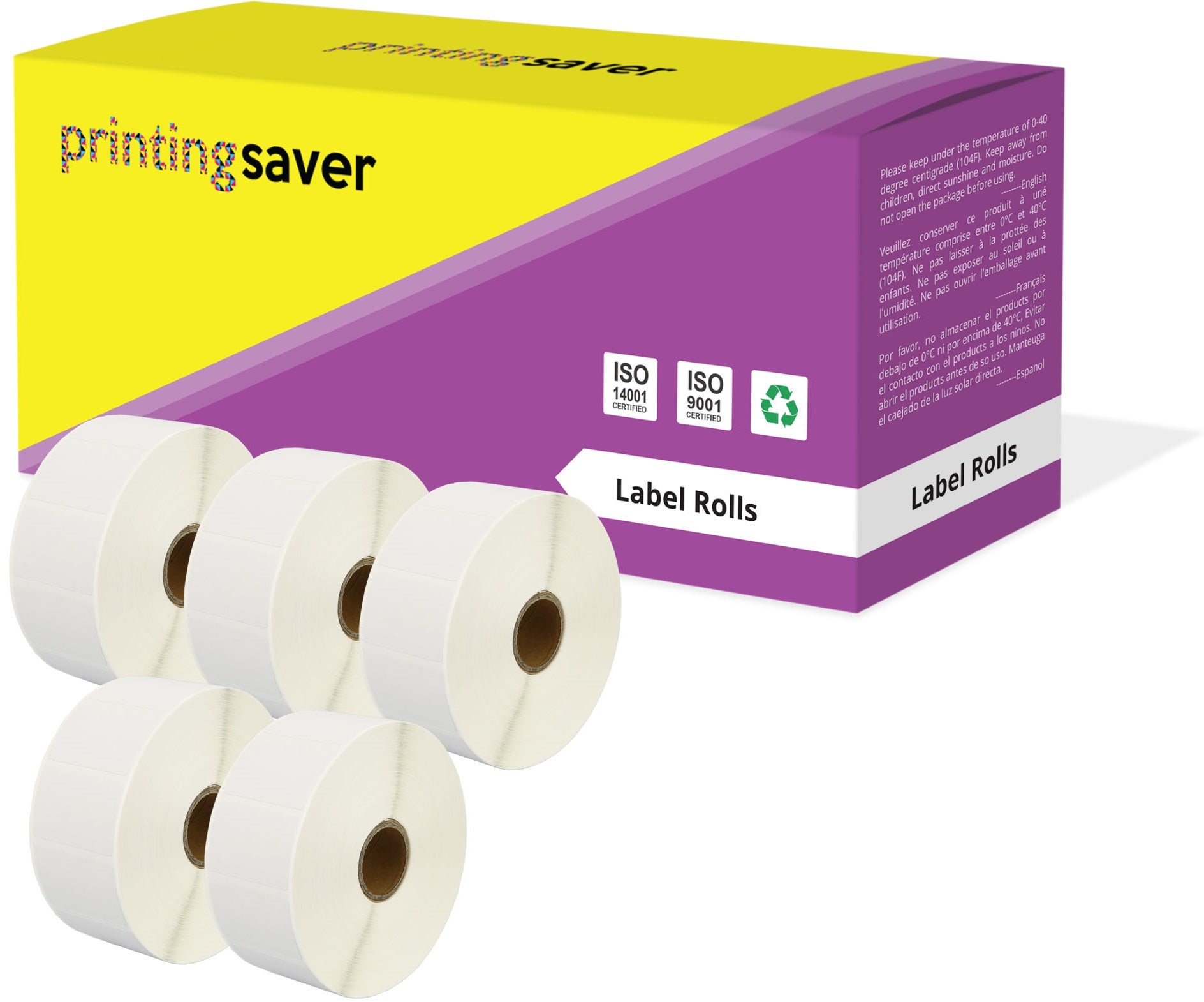 Compatible Roll 38mm x 25mm White Direct Thermal Labels for Zebra GK420d ZD420 TLP 2844 Citizen CL-S521 - Printing Saver