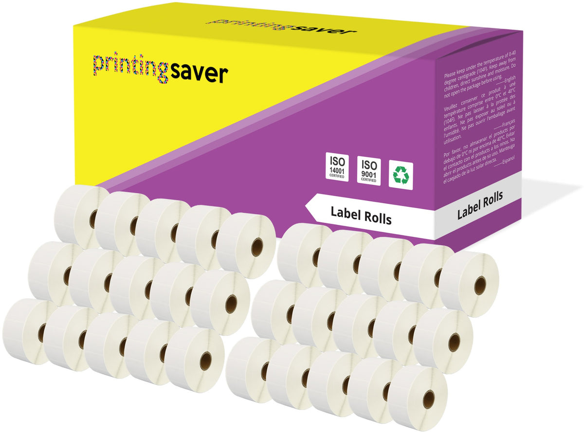 Compatible Roll 38mm x 25mm White Direct Thermal Labels for Zebra GK420d ZD420 TLP 2844 Citizen CL-S521 - Printing Saver